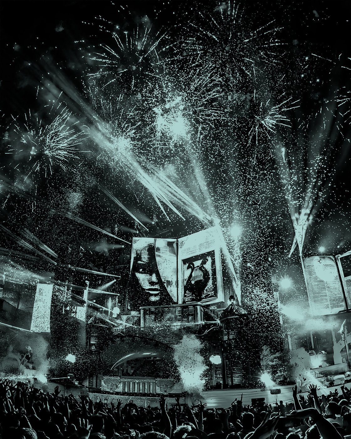 Stage LED wall live set audio-reactive